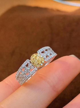 彩宝高级戒指ins宫廷风镂空女戒