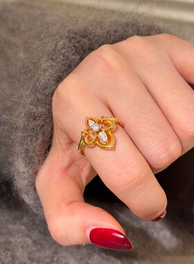 项链轻奢ins花朵戒指气质百搭