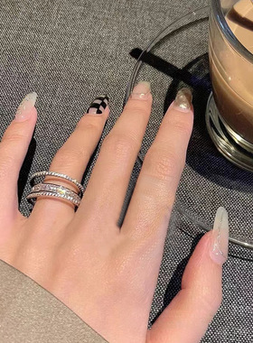 韩式圆环立体戒指女ins锆石时尚