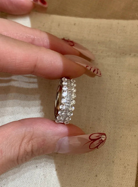 蕾丝璀璨星河戒指半圈钻排戒