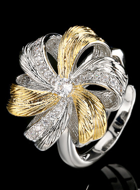 新款三件套装项链戒指耳钉高级感