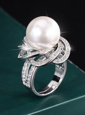 欧美风法式时尚珍珠戒指食指戒