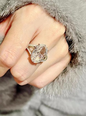 欧美彩宝鸽子戒指女ins时尚个性