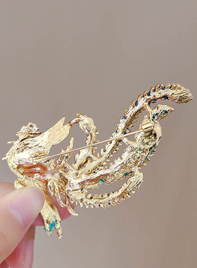 高档胸针新中式凤凰复古
