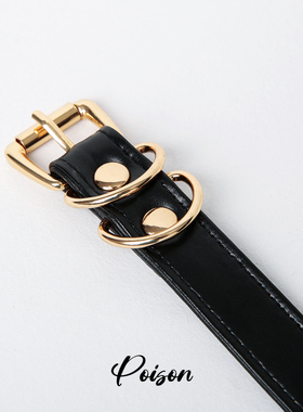 Poison原创 爱心Puppy巴洛克钻石十字架皮革项圈链颈环锁骨链甜美