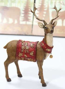 欧式装饰麋鹿卧室装饰新家房间布置家居客厅书房树脂桌面装饰摆件