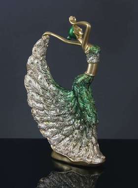 孔雀舞女摆件酒柜电视柜装饰摆件树脂工艺品摆件创意家居小摆件