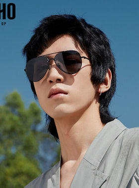 LOHO太阳镜男偏光驾驶墨镜开车百搭蛤蟆镜LHG002黑色