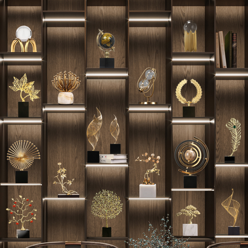 马年老板办公室摆件套装客厅酒柜装饰品金色工艺品玄关家居饰品 - 图2