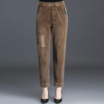 Autumn Winter High Waist Light Core Suede Casual Women Pants Women Plus Suede Thickening Long Pants Winter Big Code Middle-aged Suede Mom Pants