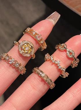 小众设计精致镶钻配饰女中古法式