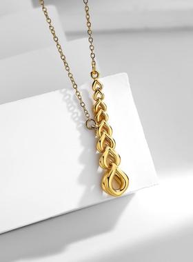 新款麦穗吊坠项链女时尚小众