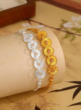 2025新款碎碎冰五帝铜钱手链女