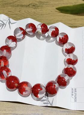 晶体砂朱砂手链幽灵款新款手串