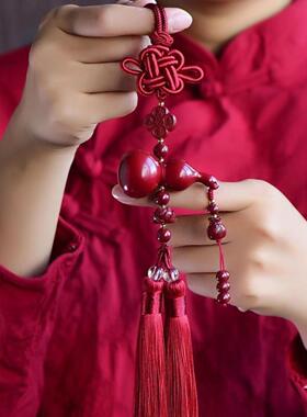 朱砂葫芦车挂件2024新款高档朱红