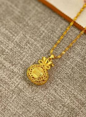 镂空福袋吊坠项链女时尚新中式
