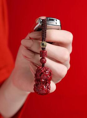 紫金砂朱砂貔貅吊坠双钱挂件