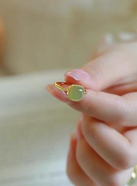 方糖戒指时尚个性百搭仿和田玉
