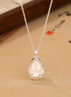 花开富贵白玉项链2024新中式花朵