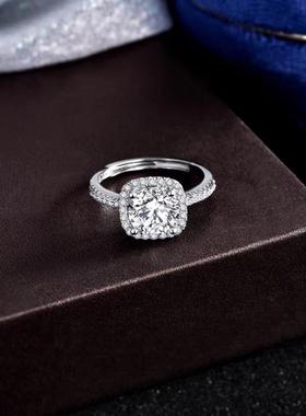 方糖戒指女ins风时尚微镶嵌锆石