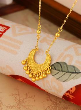 波西米亚扇子吊坠项链女民族风