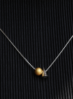 几何体吊坠项链由子野纯银