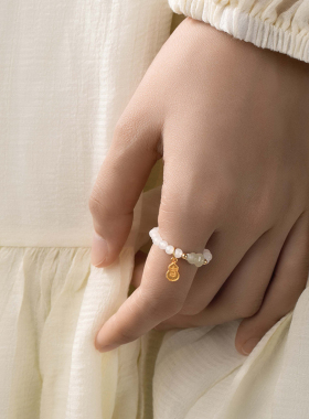 和田玉轻奢葫芦戒指女款高级感