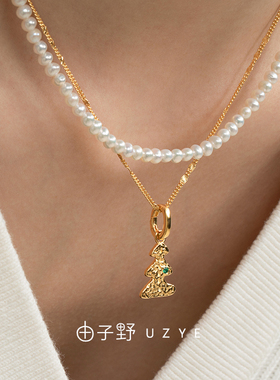 由子野原创银镀18K金圣诞树吊坠