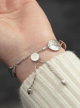 不掉色925银镀白金小众设计百搭