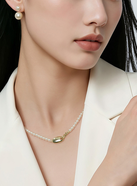 一撇一捺YPYN柔和珠光项链女人造珍珠锁骨链简约气质ins风百搭