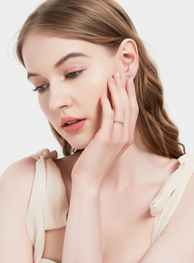 14K金彩虹糖戒指女链条抽拉