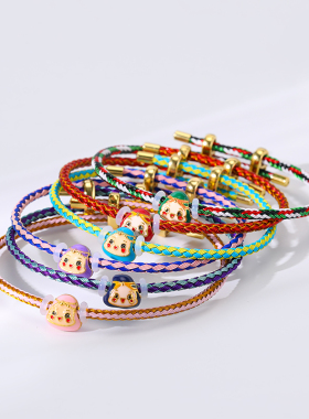 启饰缘端午钢丝五彩绳情侣手绳