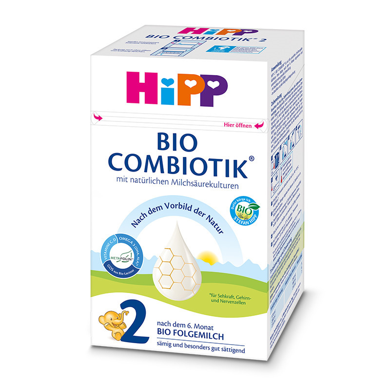 HiPP喜宝德国珍宝版含活性叶酸婴幼儿配方奶粉2段6-12个月*3盒