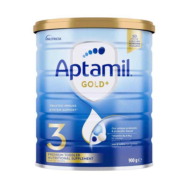 Aptamil新西兰版爱他美金装澳洲婴幼儿宝宝配方奶粉3段 900g/罐