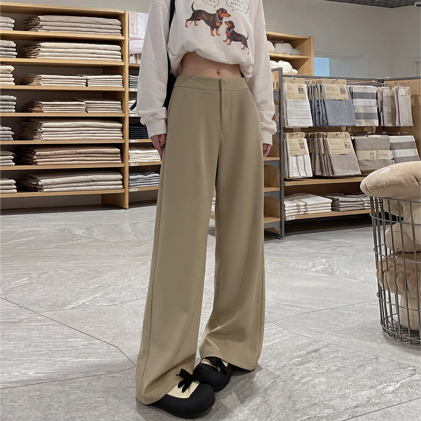 深灰色西装裤女2026春秋季新款直筒高腰显瘦垂感休闲窄版阔腿裤子,淘宝优惠券,粉丝福利购,淘宝优惠卷