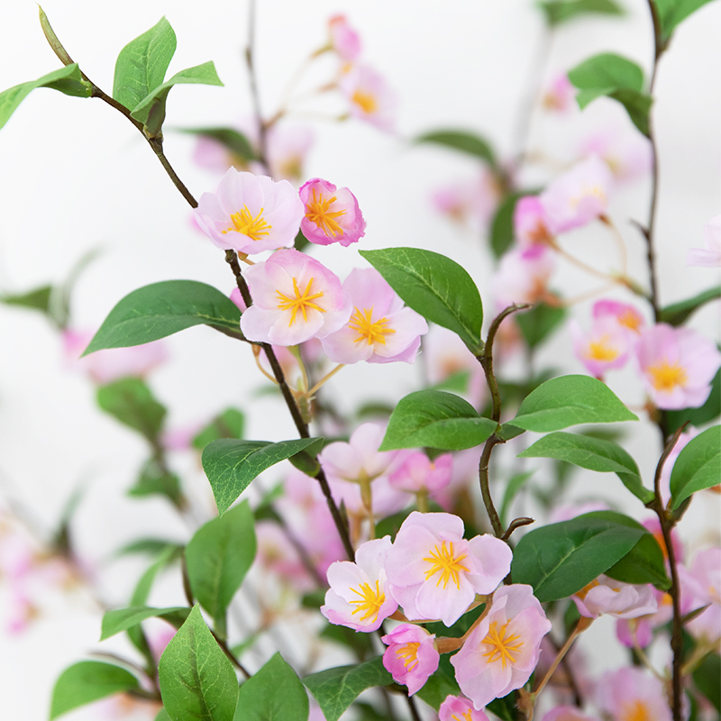 高档假花枝海棠花仿真花装饰花吊顶遮挡墙面景观樱花海棠花仿真树-图3