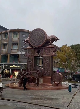 锻铜地标屏风影壁创意设计雕塑城市休闲公园门口雕塑紫铜雕刻艺术