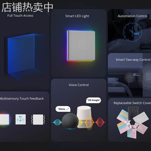Sonoff TX T5 120 1C 2C 3C US美规墙壁智能开关语音控制定时带灯 - 图3
