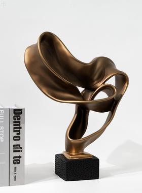 现代北欧飘带样板房地标摆件工艺品售楼部卧室书房客厅餐厅装饰品