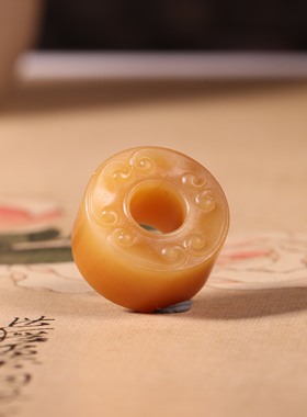 涵玉舍单珠新疆和田玉籽料黄沁