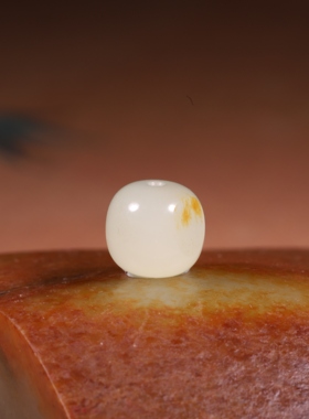 9mm天然籽料白玉圆珠手串配珠