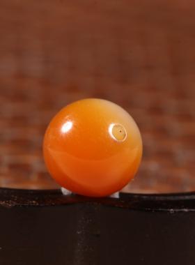 11mm天然新疆和田玉黄沁籽料珠子