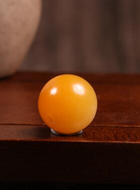 新疆和田玉天然红沁黄沁圆珠单珠