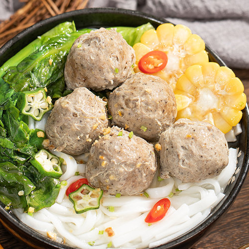 汕头八合里海记潮汕手打牛肉丸牛筋丸黑椒牛丸三拼火锅套餐1500g - 图1