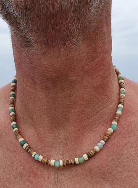 Summer necklace for men欧美跨境度假风椰壳串珠项炼男款项炼