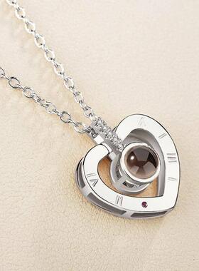 gold silver 100 language i love you women necklace pendant