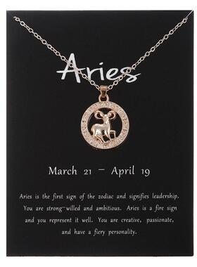 round stereoscopic pendant necklace 十二星座圆形立体吊坠项炼