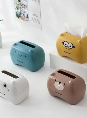新品纸巾盒卡通 小猫怪兽客厅家用抽纸盒可爱创意家居 可加LOGO