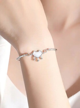 新款 如意平安长命锁手链女ins小众设计复古风长命锁手镯闺蜜生日