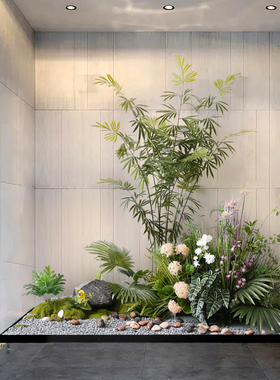 野花仿真仿真绿植造景楼梯下景观